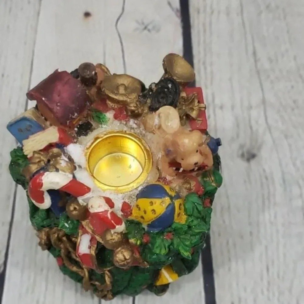 Santa's Toys Christmas Tapered Candle Holder